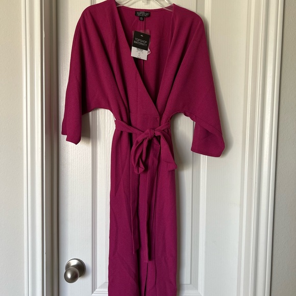 NWT top shop maternity fuchsia wrap dress - Picture 1 of 3